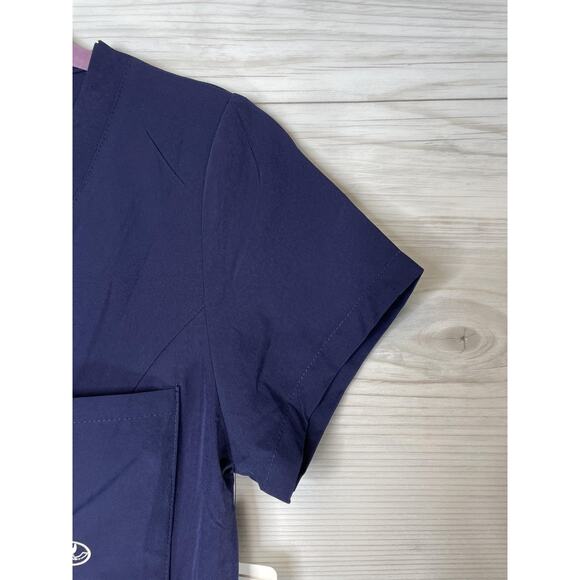 New York Laundry + MEDics Shirt Womens Small V-Neck Scrub Top Stretch Pockets - Picture 3 of 7